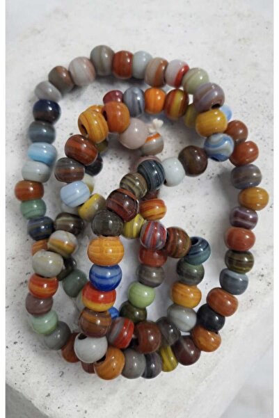 ella'nın çarşısı Ebruli Color Glass Bodrum Beads Small Size 10 mm 1 String 50...