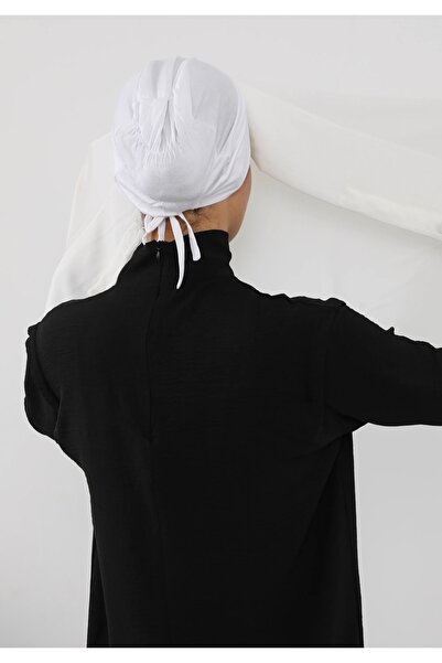 HIJAB VIP حجاب شيفون بمغناطيس وقبعة جانبي-اوف وايت