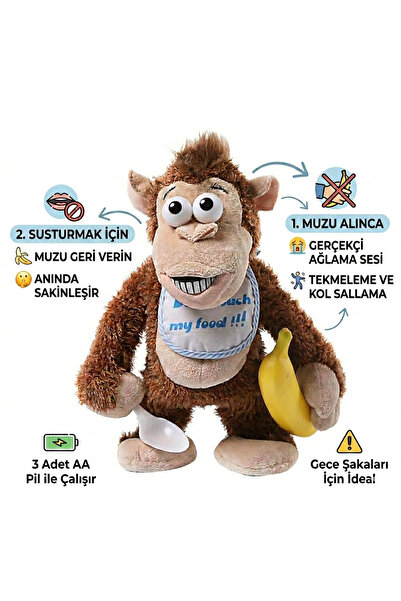 Magicway Haylaz Mız mız Eğlenceli Maymun Sesli Hareket Eden Muzu Alınca Dans ...