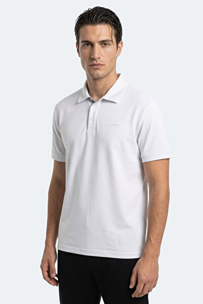 Slazenger Ανδρικό μπλουζάκι ZODIACS με λαιμόκοψη πόλο σε λευκό χρώμα