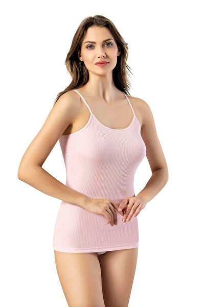 BUTİK1AVM Women's Rope Strap Tank Top Colorful Cotton Kaşkorşe