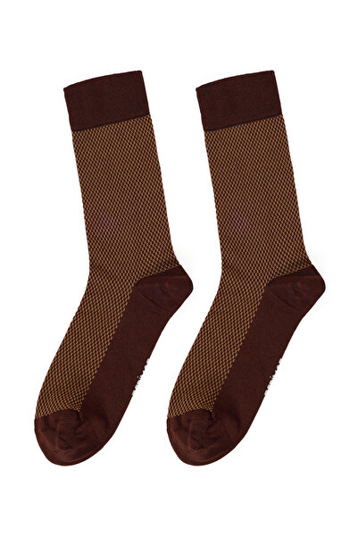 Derimod Ανδρικές καφέ βαμβακερές κάλτσες 000A2C35186F