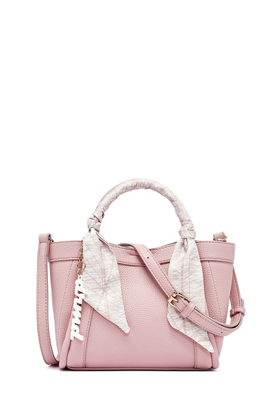 Derimod Γυναικεία τσάντα ώμου με ροζ μακρύ λουράκι και αξεσουάρ 26SBD2712FT