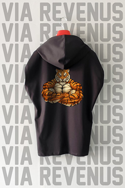 Vordevia Gym Tiger Αθλητικό μπλουζάκι με κουκούλα και στάμπα μπροστά και πίσω...