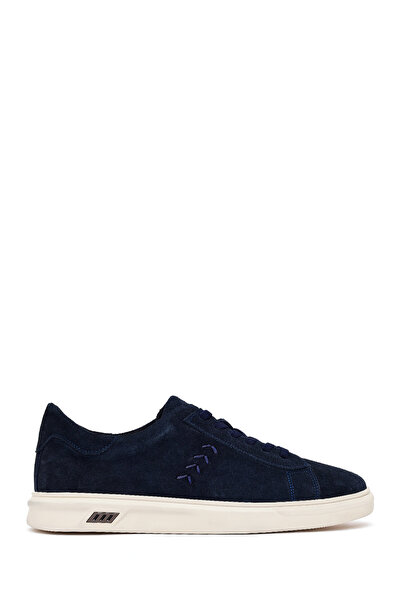 Derimod Men's Navy Blue Lace-Up Thick Sole Suede Leather Sneaker 26Sfd680210