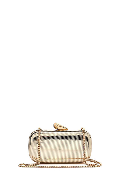Derimod Kadın Altın Uzun Askılı Metalik Mini Portföy Abiye Çantası 26PBD270132
