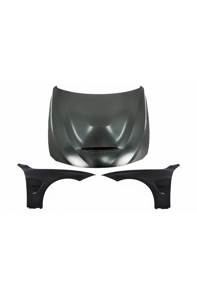 tuningset Преден капак с предни калници, черен, подходящ за BMW Серия 3 F30 F...
