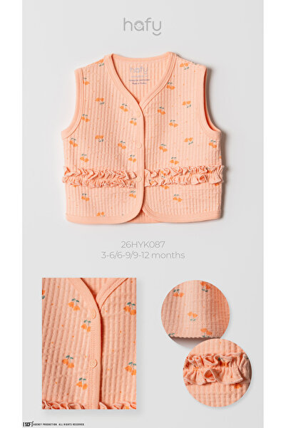 HAFY BABY Fırfırlı, Çiçek Desenli, Kız Bebek Yeleği