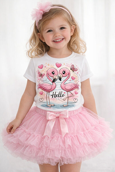 Tiny and Co تي شيرت للأطفال مصنوع من القطن بنسبة 100% مع طباعة Hello Love