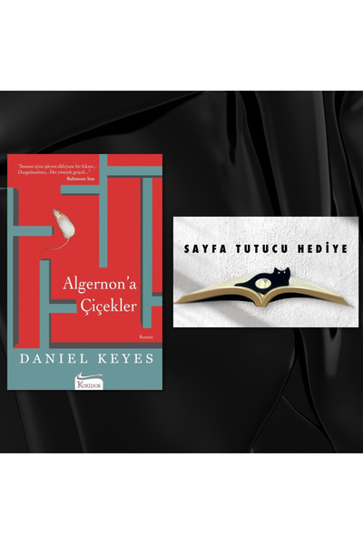 Koridor Yayıncılık ALGERNON’A ÇİÇEKLER / KEDİ KİTAP OKUMA YÜZÜĞÜ & SAYFA TUTU...