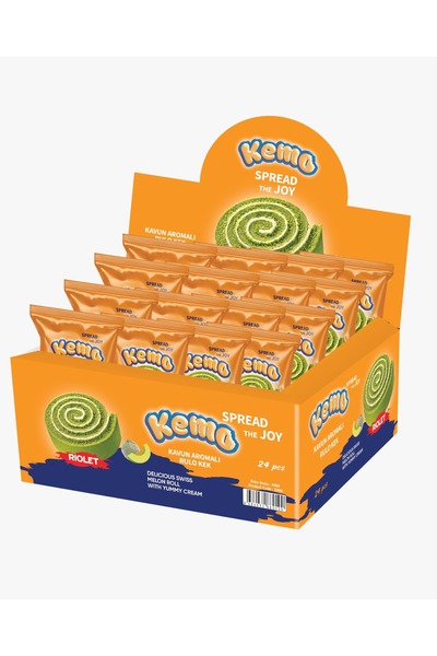 KEMO Riolet kavun aromalı rulo kek 40 gr.24 adet (1 kutu)