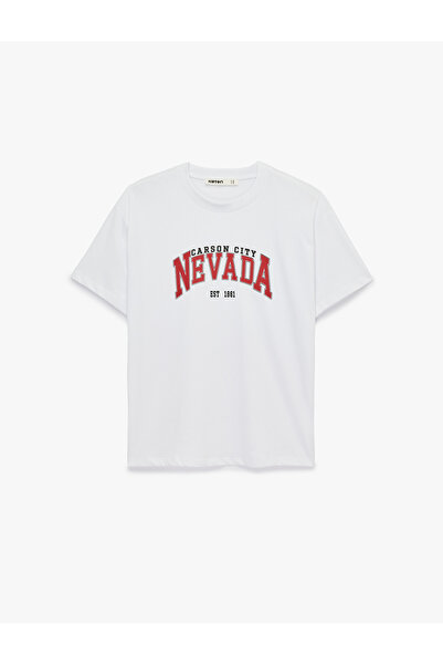 Koton Cotton Short Sleeve Crew Neck Printed T-Shirt