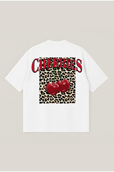 Moon Dancer Μπλουζάκι Cherries Oversize Boxy Cut Unisex 100% Βαμβακερό με στά...