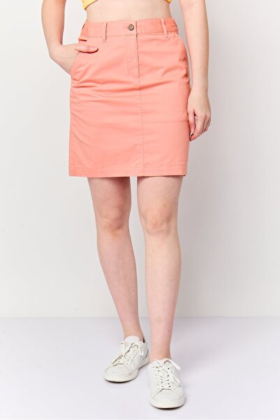 Gant Women Solid Mini Skirt, Peach