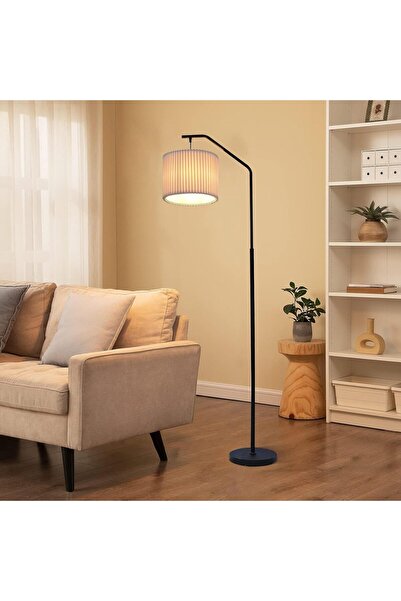 FLYPRO Floor Lamp,Swingable Head Standing Lamp with Foot Switch with Pleated ...