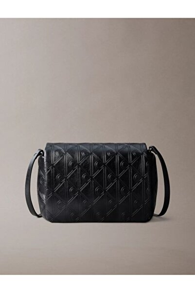 Calvin Klein Emblem Aop Puffer Flap Black Women's Crossbody Bag