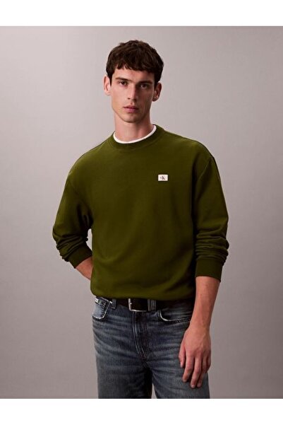 Calvin Klein YEŞİL LOGOLU ERKEK SWEATSHIRT