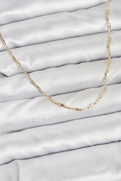 Butik CM 14K Gold Renk Pirinç Ataç Zincir 60 cm Kadın Kolye