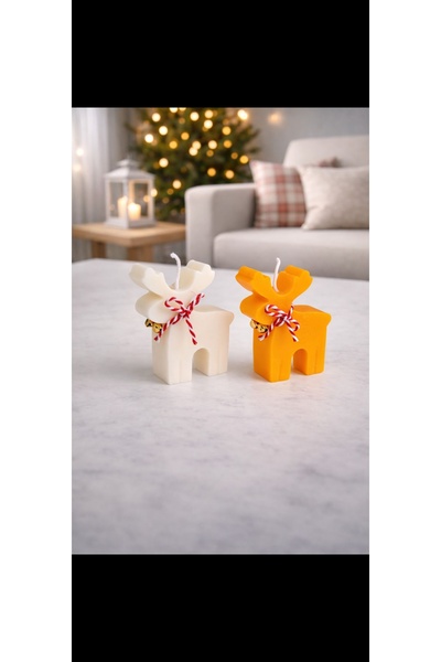 diğer 111 Yılbaşı geyik mum ikili set