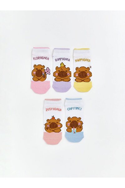 LC Waikiki Patterned Girl's Booties Socks Pack of 5