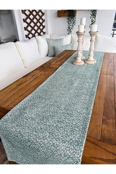 Decamor home مفرش طاولة بوهيمي منسوج باللون الأخضر