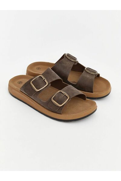 LC Waikiki Lcw Steps Brown Double Striped Men's Slippers