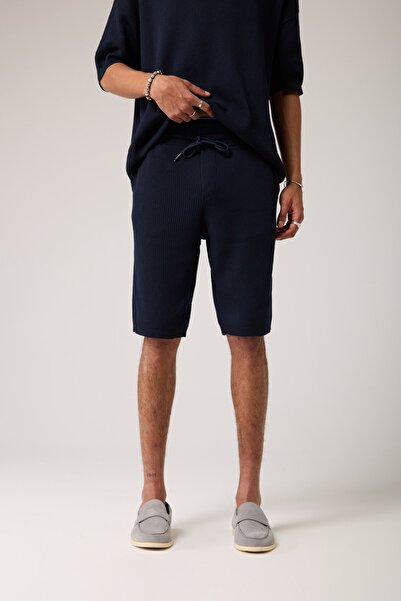 2512 Clothing شورت تريكو منسوج بخصر مطاطي