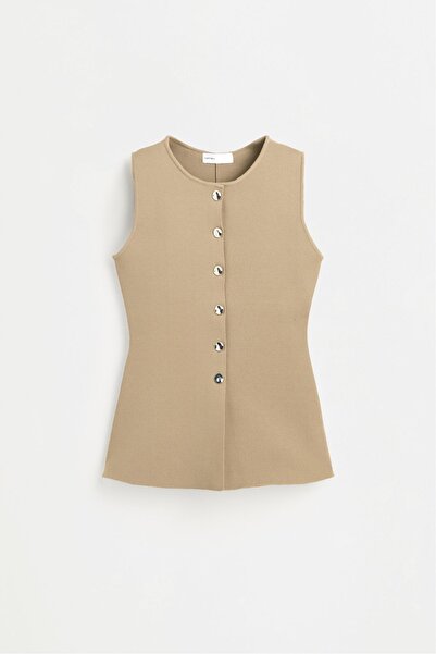 LEFTIES Uzun örme yelek