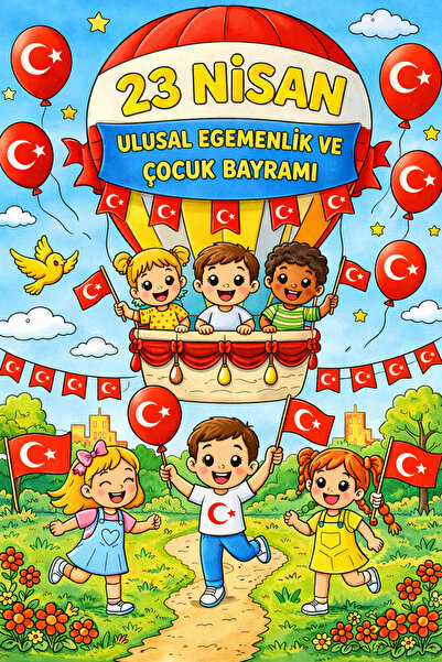 23 Nisan Etkinliği (5'li A4 Boyama Kağıdı)