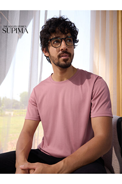 The Souled Store By Styli قميص وردي برقبة مستديرة من قطن سوبيما