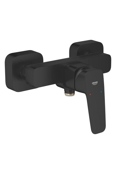 Grohe Μπαταρία ντους Cubeo 1018242430, επίτοιχη, μονομοχλική, μαύρο ματ
