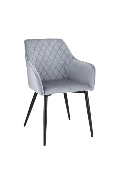 jumi APIS επενδυμένη καρέκλα από γκρι βελούδο, με μεταλλικά πόδια – μοντέρνος...