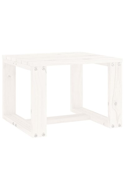 vidaxl Măsuță laterală de grădină, alb, 40x38x28,5 cm, lemn masiv pin