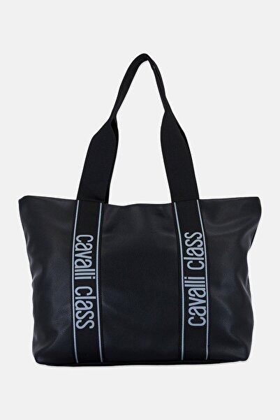 Cavalli Class Women Brand Logo Totes Bag, Black