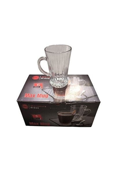 GOLD GLASS Set of 6 Glass Mugs, Max Mug, 220 ml
