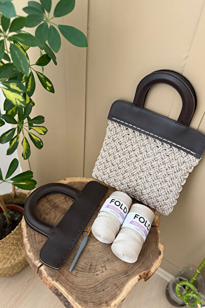 BD fold yarn Κιτ πλεξίματος τσάντας με μαγνήτη Dior Saplı, Νήμα Μακραμέ Νο4 α...