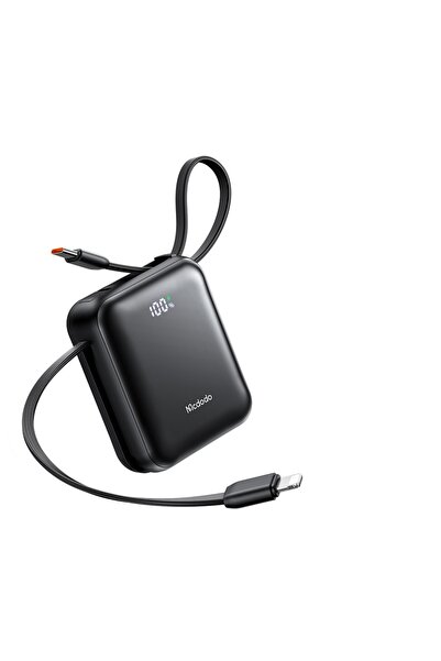 Mcdodo MC-8620 10000mAh 22.5W PD Hızlı Şarj Dahili Kablolu Powerbank Siyah (T...
