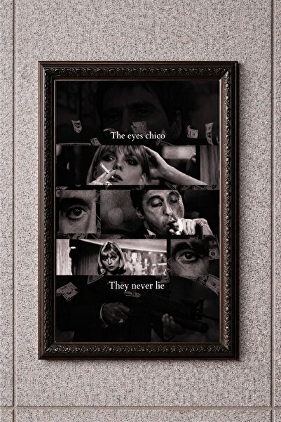 BuzzDesigns Scarface “The Eyes Chico” Poster Tablo (Çerçeve Seçenekli)