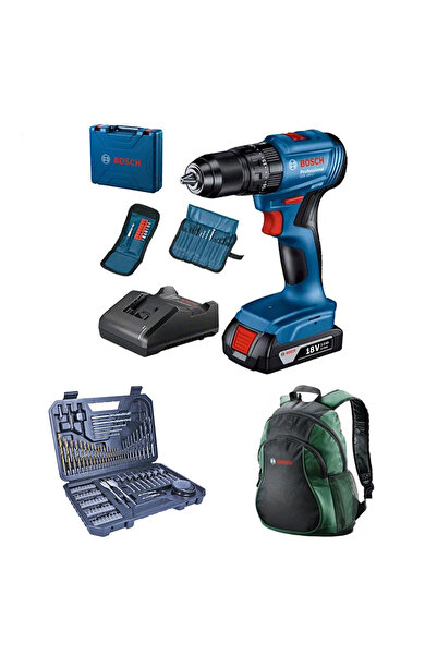 Bosch ProGSB 185-LITek Akülü 2.0AhKömürsüzDarbeliVidalama-23+103 ParçaAksesua...