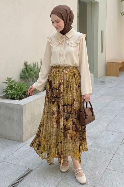 InStyle Αυθεντική Ασύμμετρη Φούστα Κρασ Μπορντό