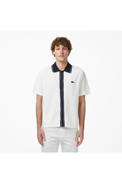Lacoste Erkek Classic Fit Kısa Kollu Polo Yaka Beyaz Triko