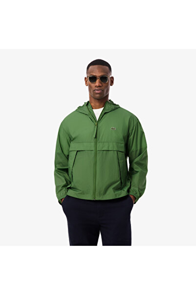 Lacoste Erkek Kapüşonlu Yeşil Yağmurluk