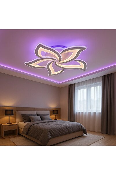 LedCorp Πολυέλαιος LED RGB Καμέλια 120W με Τηλεχειριστήριο, Ρυθμιζόμενης Έντα...