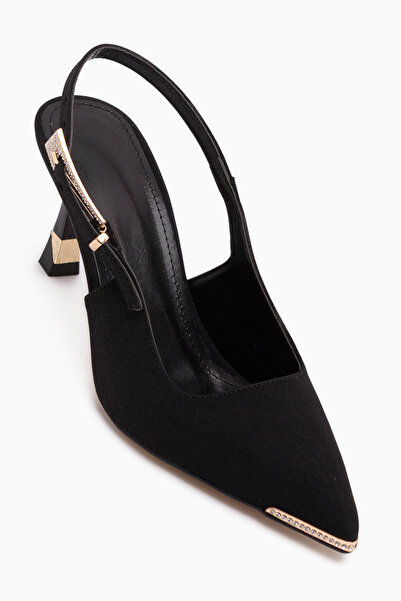 Limoya Γυναικεία παπούτσια με τακούνι Lavin Black Stone με λεπτομέρειες