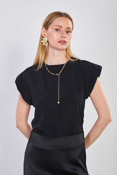 BARRELS AND OIL Γυναικεία μπλούζα με επένδυση - Μαύρη