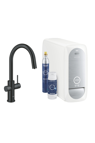 Grohe Blue Home 31541KS0 βρύση κουζίνας, 3/8'', ψηλό στόμιο, Τύπου C, ματ, Μαύρο
