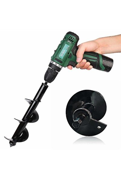 Forestia Matkap Uyumlu Fidan ve Çiçek Dikme Aparatı - Matkap Ucu Toprak Burgu...