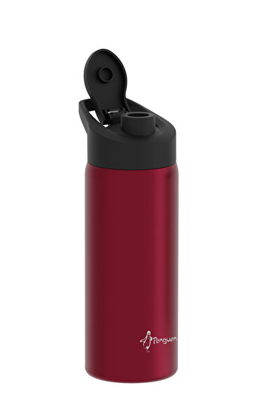 Penguen 600 ml Çelik Matara Sızdırmaz Kapaklı BPA Free Spor Su Şişesi Sus304 Paslanmaz Çelik