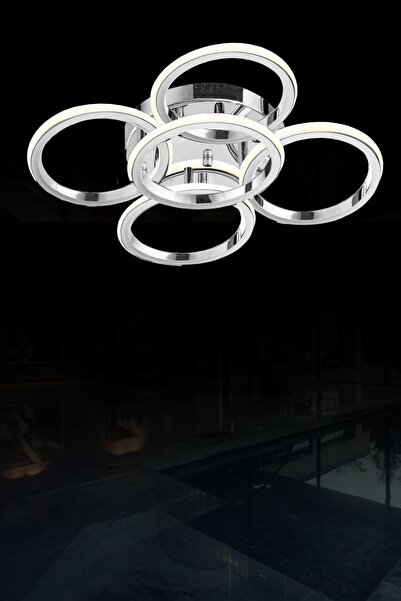 RONİSU AYDINLATMA Orwin Lüks Modern 5 Halkalı Tavana Sıfır 50 cm Led Plafonye...