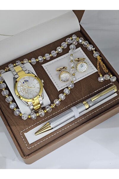 LOLLY STORE Men's Watch Set Gold Color
